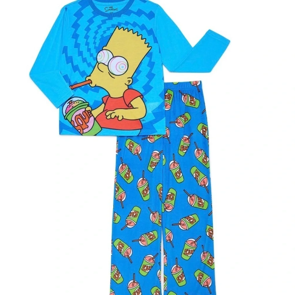 The Simpsons Boys Long Sleeve Top and Pants Pajama Set, 2-Piece, Size 8